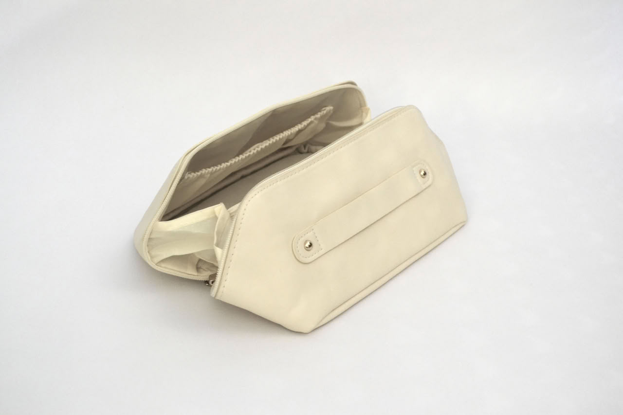 Leather Makeup Bag - White - Image 6