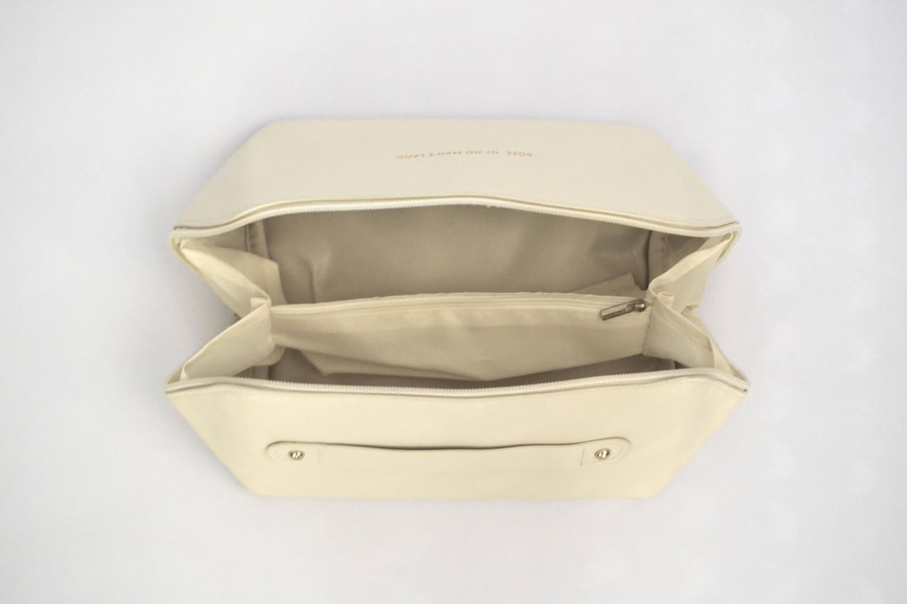 Leather Makeup Bag - White - Image 5