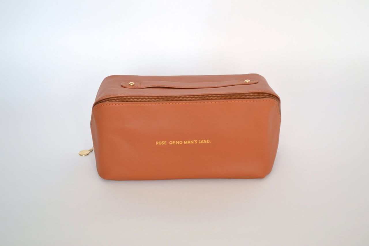 Leather Makeup Bag - Caramel - Image 4
