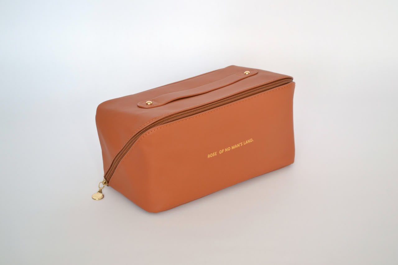 Leather Makeup Bag - Caramel - Image 5