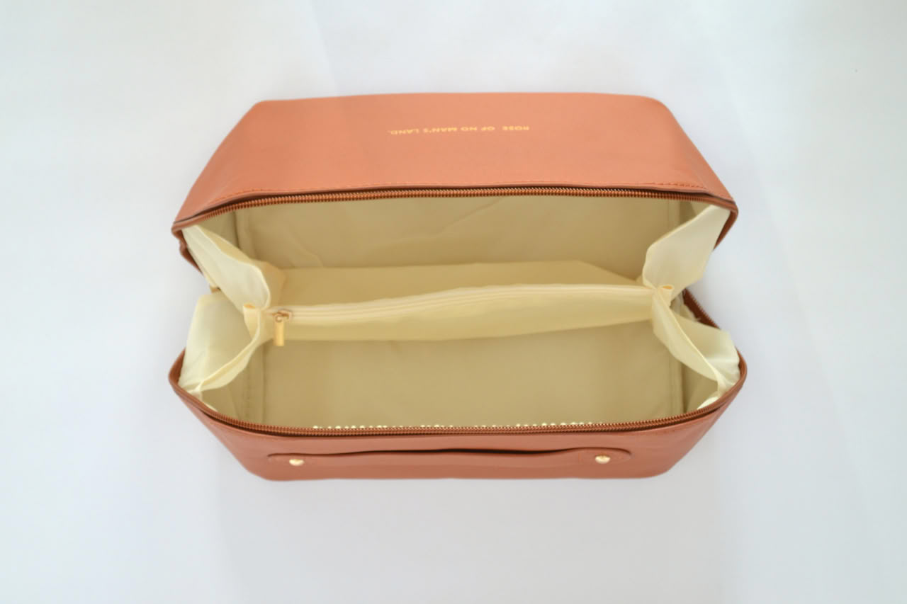 Leather Makeup Bag - Caramel - Image 7