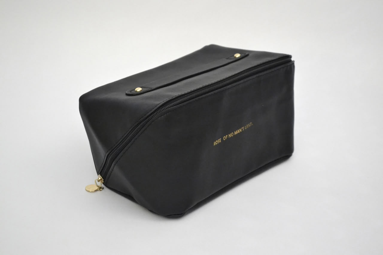 Leather Makeup Bag - Black
