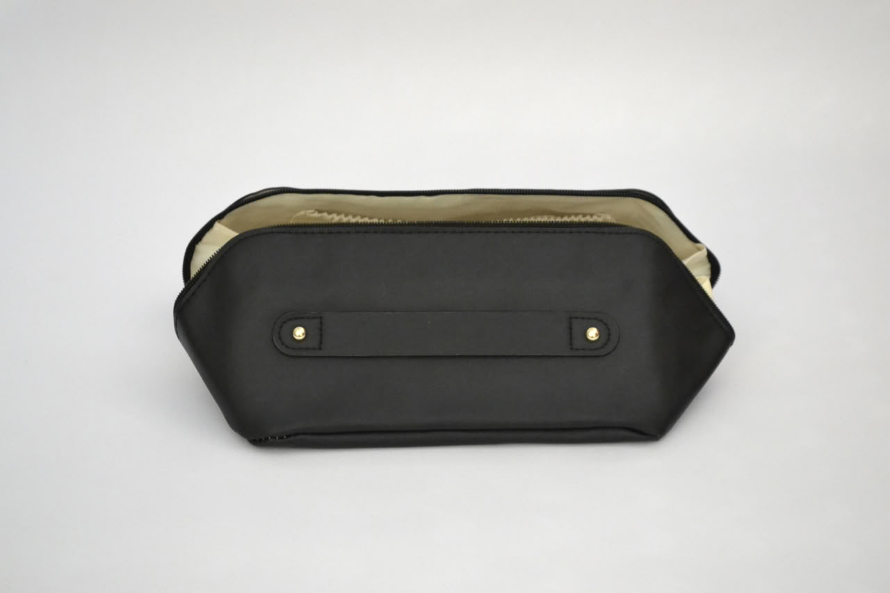 Leather Makeup Bag - Black - Image 7