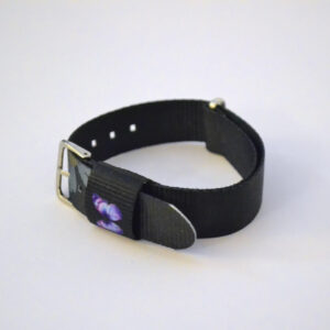 Black Bracelet With Flowers And Butterflies