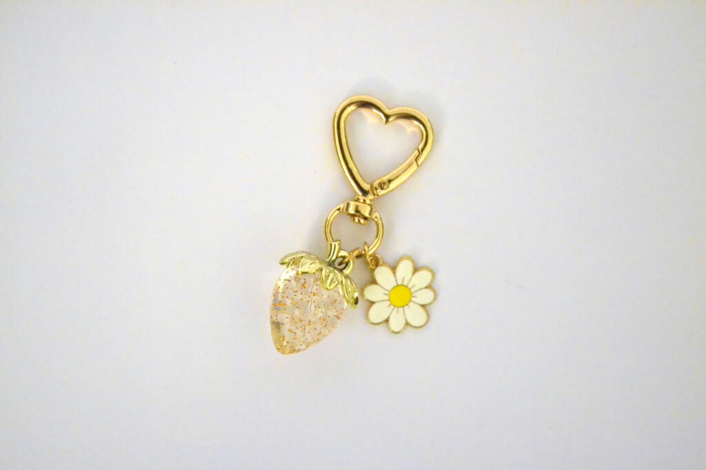 Strawberry Keychain - White