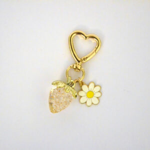 Strawberry Keychain - White